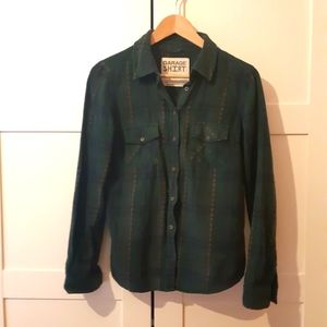 Dark green coton plaid flanel